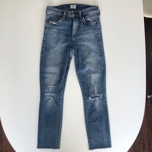 Citizens of Humanity Rocket High Rise Skinny Distressed Crop Jeans COH Size 24